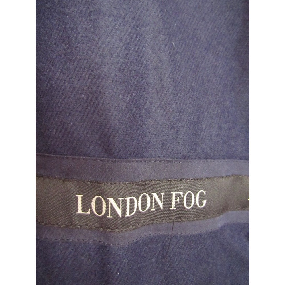 London Fog Trench Rain Coat Women 12 Navy Blue Belted Zip out Liner Long Classic - Picture 6 of 8